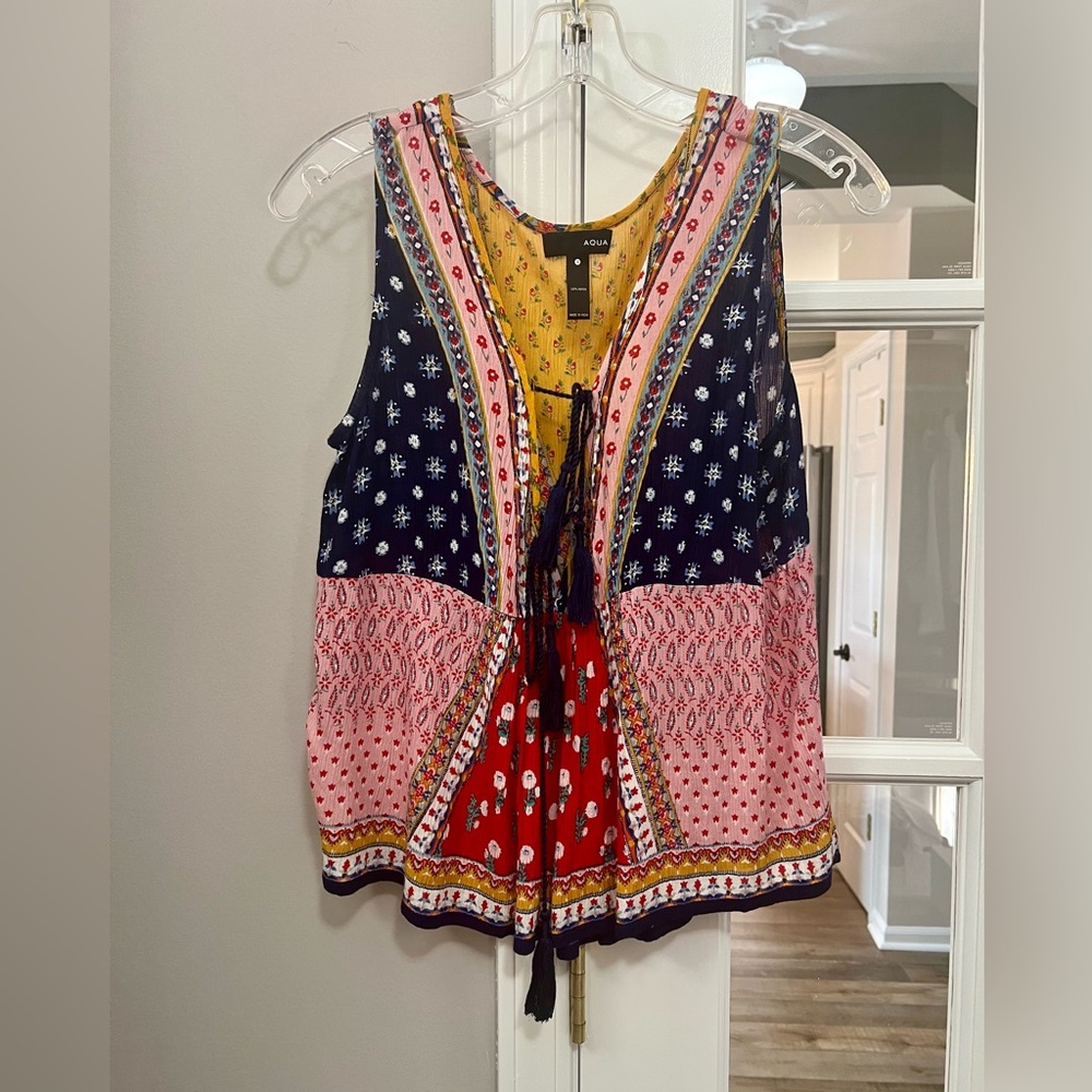 Aqua Women's Colorful Boho Blouse